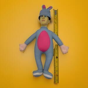 Vintage 2002 The Three Stooges 15" Plush Bunny Outfit Moe Easter